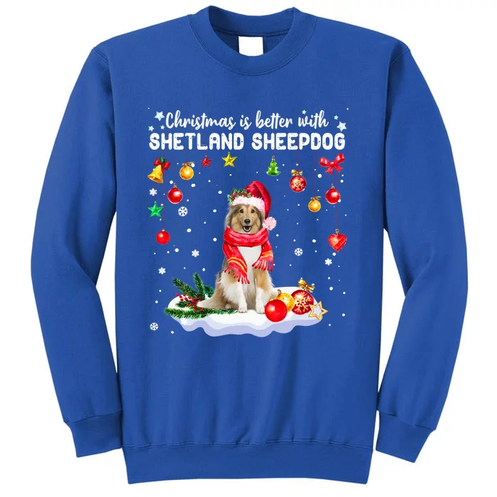 Santa Shetland Sheepdog Christmas Ornat Decoration Xgreat Giftmas Funny Gift Tall Sweatshirt