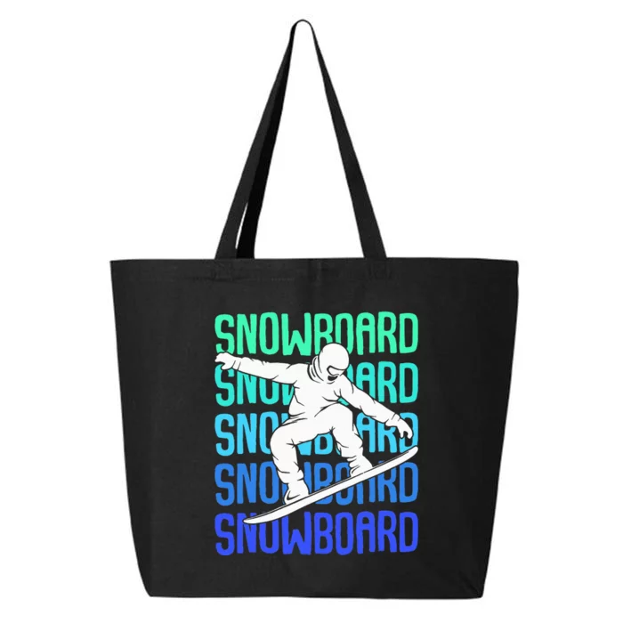 Snowboard Snowboarder Snowboarding 25L Jumbo Tote