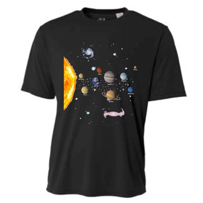 Solar System STEM Kids Realistic Space Cooling Performance Crew T-Shirt