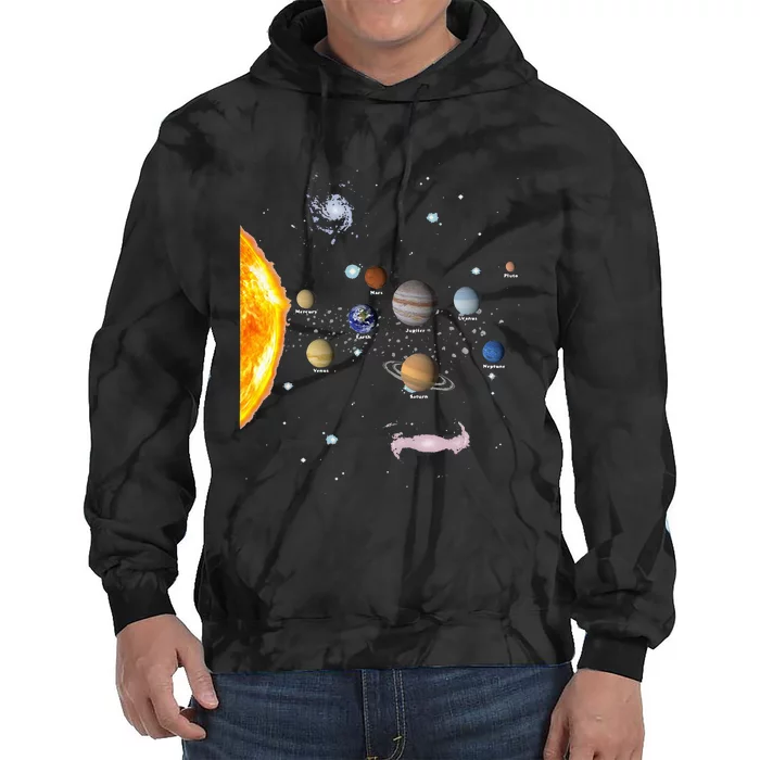 Solar System STEM Kids Realistic Space Tie Dye Hoodie