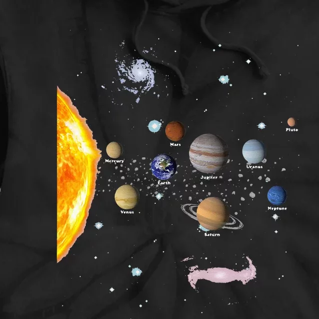 Solar System STEM Kids Realistic Space Tie Dye Hoodie