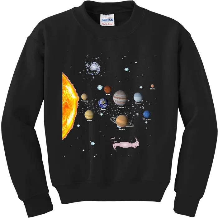 Solar System STEM Kids Realistic Space Kids Sweatshirt