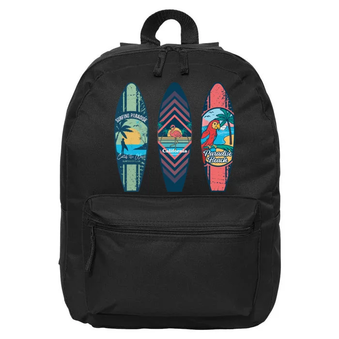 Surfing Surfboarder Surfer Funny Surfboard 16 in Basic Backpack