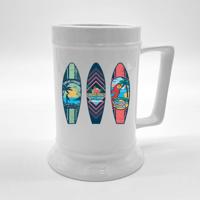 Surfing Surfboarder Surfer Funny Surfboard Front & Back Beer Stein