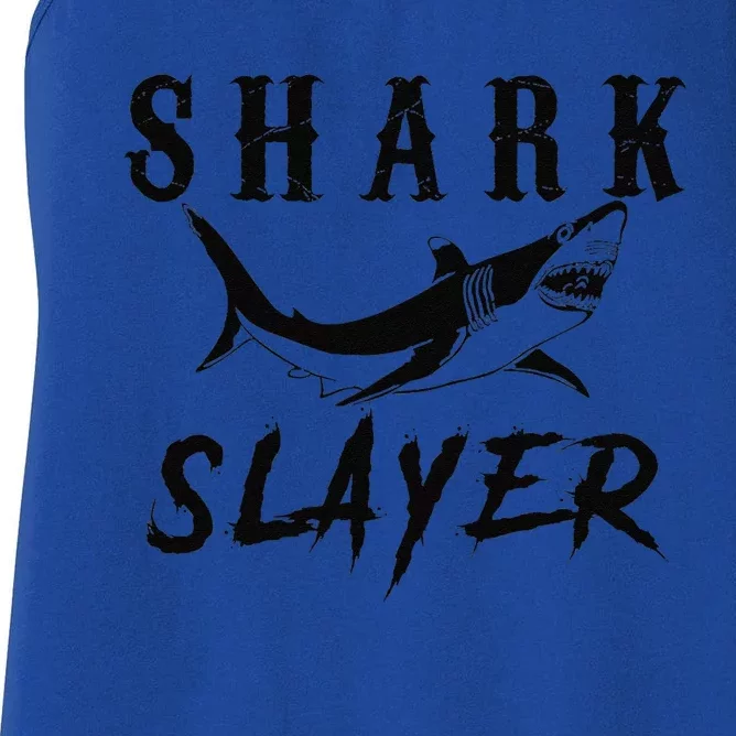 Shark Slayer Shark Fishing & Salt Water Anglers Women's Racerback Tank