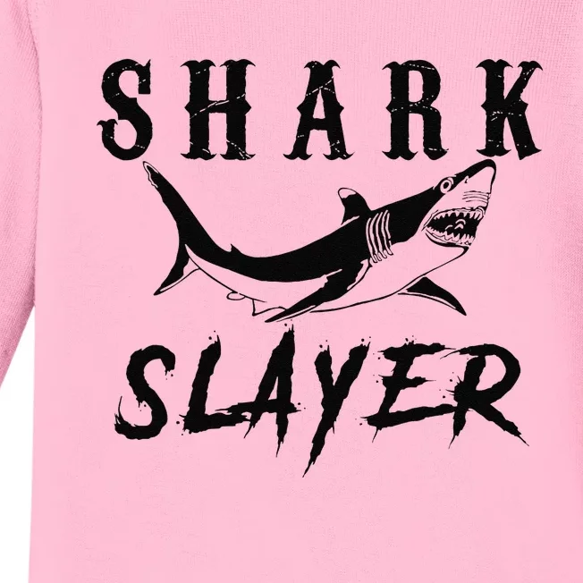 Shark Slayer Shark Fishing & Salt Water Anglers Baby Long Sleeve Bodysuit