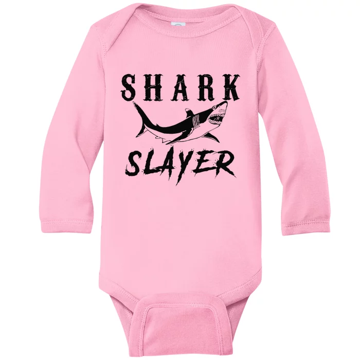 Shark Slayer Shark Fishing & Salt Water Anglers Baby Long Sleeve Bodysuit