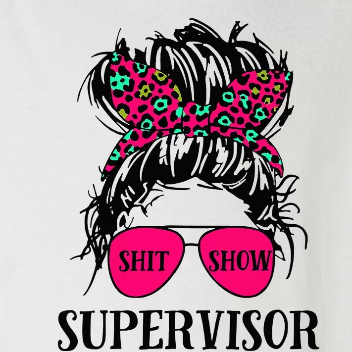 Shit Show Supervisor Tee Women Casual Messy Bun Bleached Toddler Long Sleeve Shirt