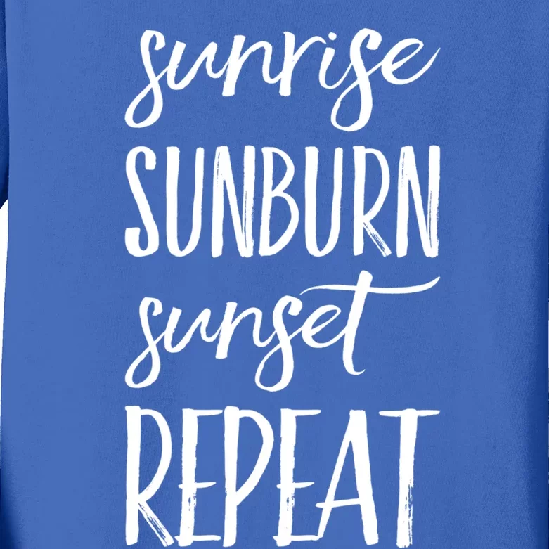 Sunrise Sunburn Sunset Repeat Funny Sayings Summer Cute Gift Kids Long Sleeve Shirt