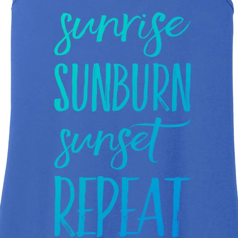 Sunrise Sunburn Sunset Repeat Funny Sayings Summer Cute Gift Ladies Essential Tank