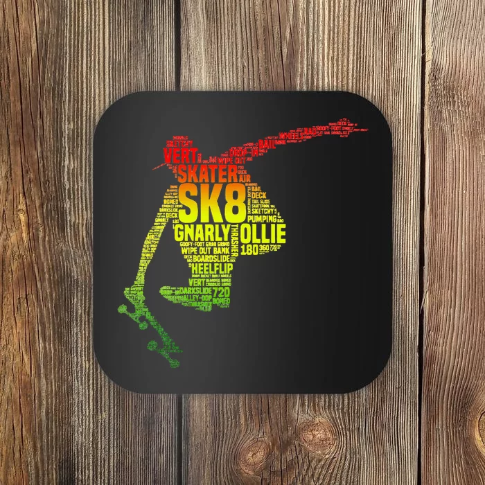 Skateboard Skater Slang Retro Skaterboarding Coaster