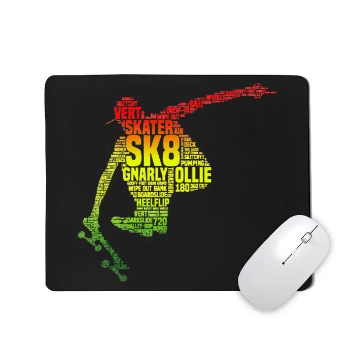 Skateboard Skater Slang Retro Skaterboarding Mousepad