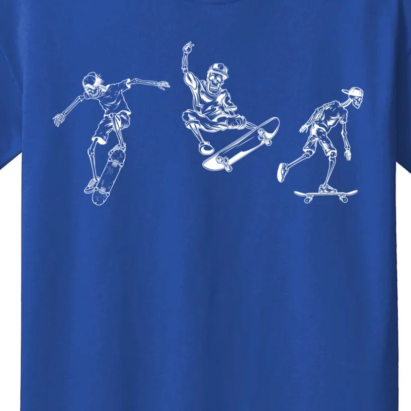 Skateboarding Skeletons Skeleton Skate Halloween Skater Gift Kids T-Shirt