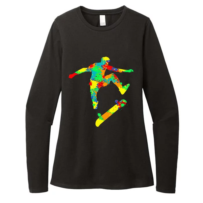 Skateboard Skater Skateboarder Womens CVC Long Sleeve Shirt