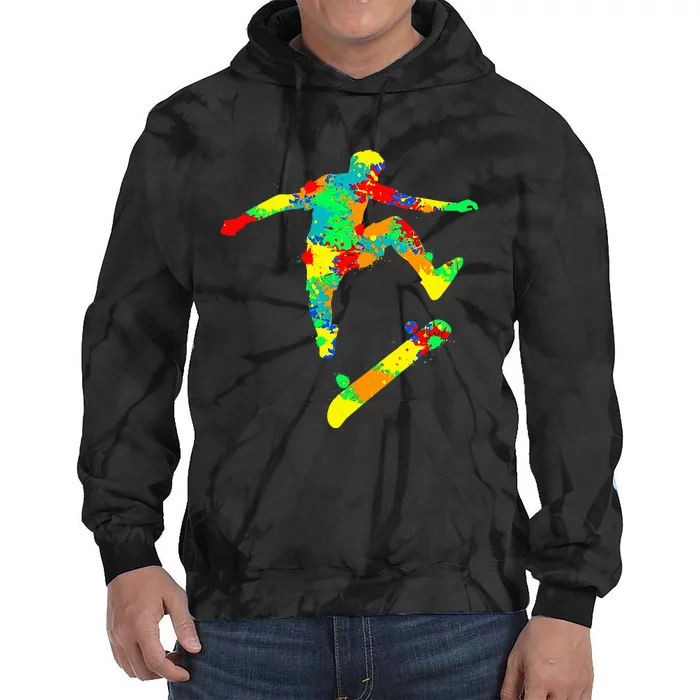 Skateboard Skater Skateboarder Tie Dye Hoodie