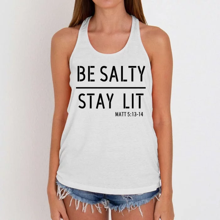 Stay Salty Stay Lit Christian Religious Women's Knotted Racerback Tank