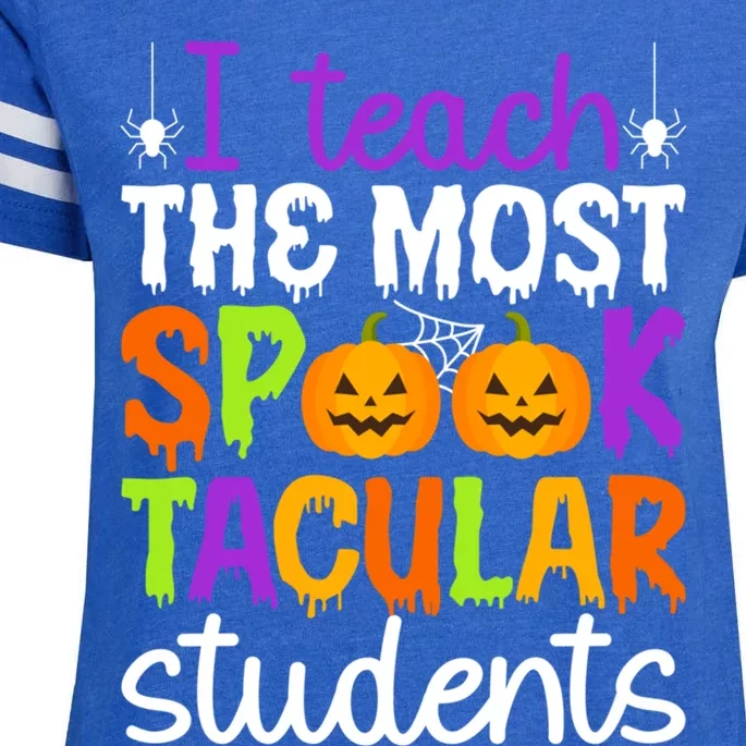 Spooktacular Students Spooky Teacher Halloween Teaching Gift Enza Ladies Jersey Football T-Shirt