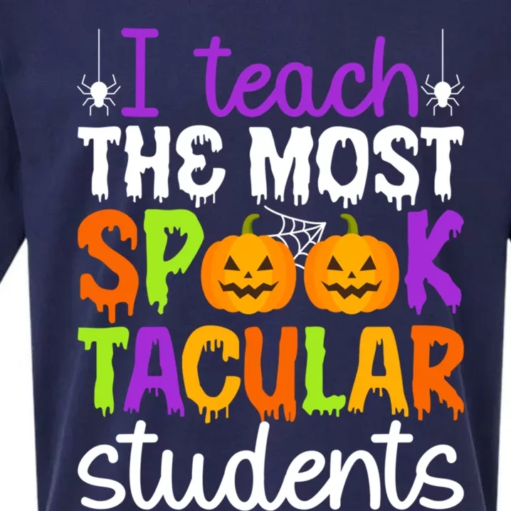 Spooktacular Students Spooky Teacher Halloween Teaching Gift Sueded Cloud Jersey T-Shirt