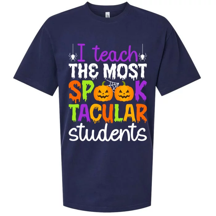 Spooktacular Students Spooky Teacher Halloween Teaching Gift Sueded Cloud Jersey T-Shirt