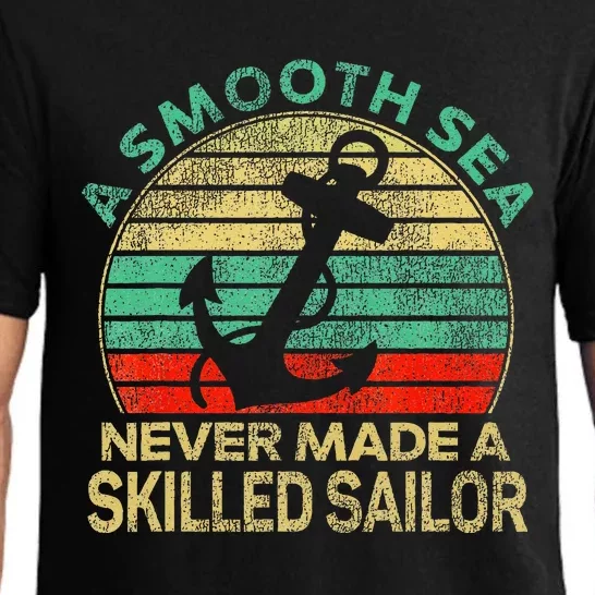 Sailing Smooth Sea Never Made Skilled Sailor Sailboat Retro Pajama Set