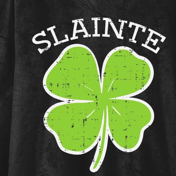 Slainte Shamrock Saint Irish St Patricks Day green Hooded Wearable Blanket