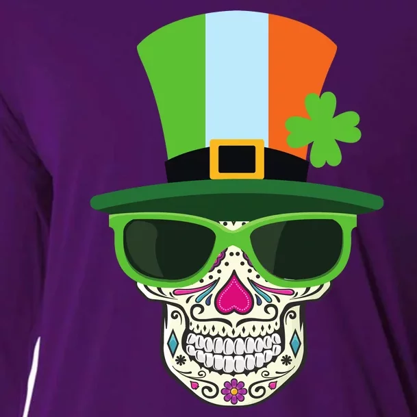 Sugar Skull Saint Patricks Day Of Dead Cooling Performance Long Sleeve Crew