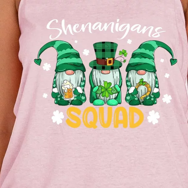 Shenanigans Squad St Patricks Day Gnomes Green Proud Irish Women's Knotted Racerback Tank