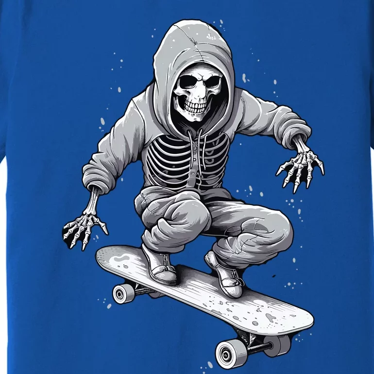 Skater Skateboarding Skeleton Halloween Funny Gift Premium T-Shirt