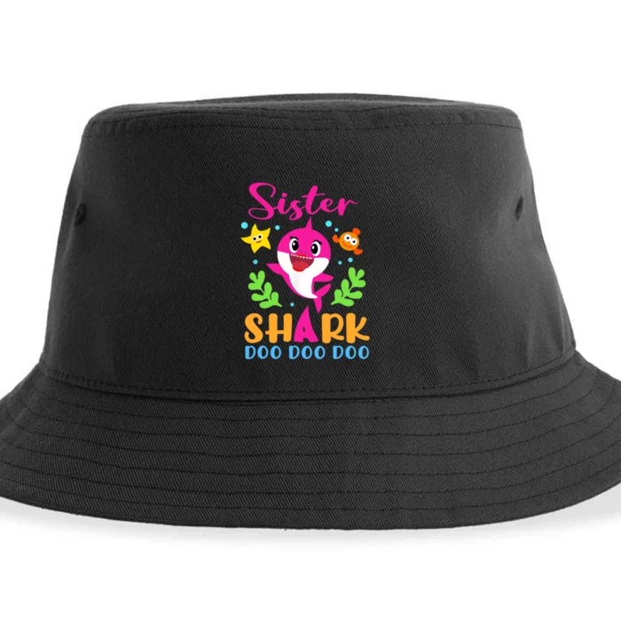 Sister Shark Shirt Sister Shark Lover Family Mother's Day Sustainable Bucket Hat