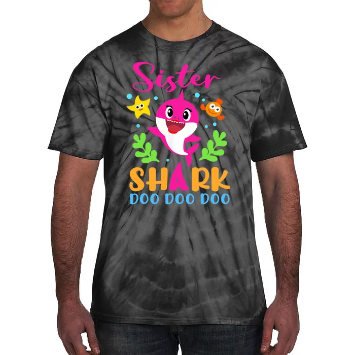 Sister Shark Shirt Sister Shark Lover Family Mother's Day Tie-Dye T-Shirt