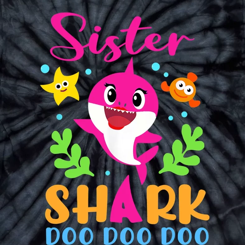 Sister Shark Shirt Sister Shark Lover Family Mother's Day Tie-Dye T-Shirt