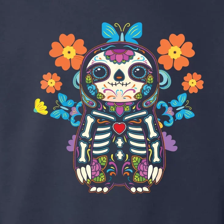 Sloth Sugar Skull Mexico Calavera Dia De Los Muertos Toddler Hoodie