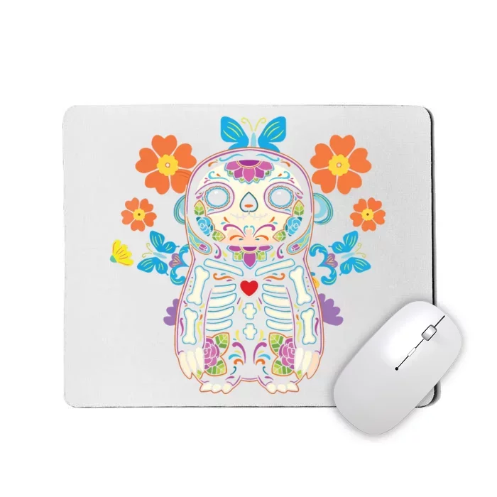 Sloth Sugar Skull Mexico Calavera Dia De Los Muertos Mousepad