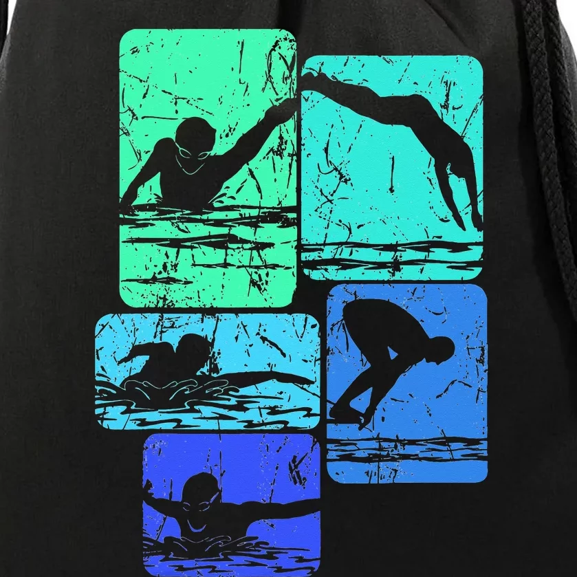 Swimming Swimmers Drawstring Bag