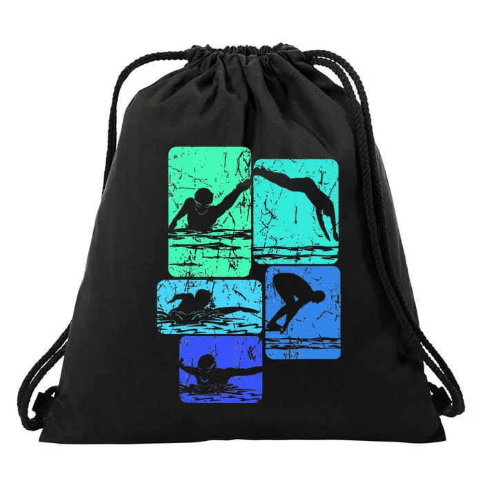 Swimming Swimmers Drawstring Bag