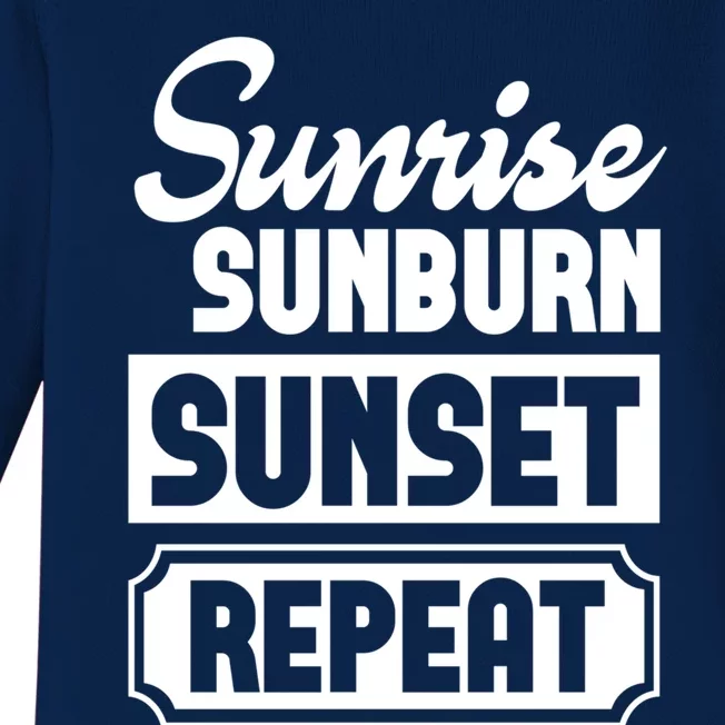 Sunrise Sunburn Sunset Repeat Funny Cute Gift Baby Long Sleeve Bodysuit