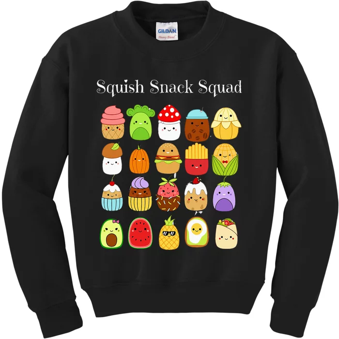 Squish Snack Squad! Stuffed Animal Plush Mallow! Squish Food Kids Sweatshirt