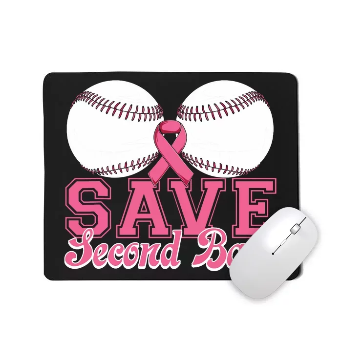 Save Second Softball Base Breast Cancer Awareness Mousepad