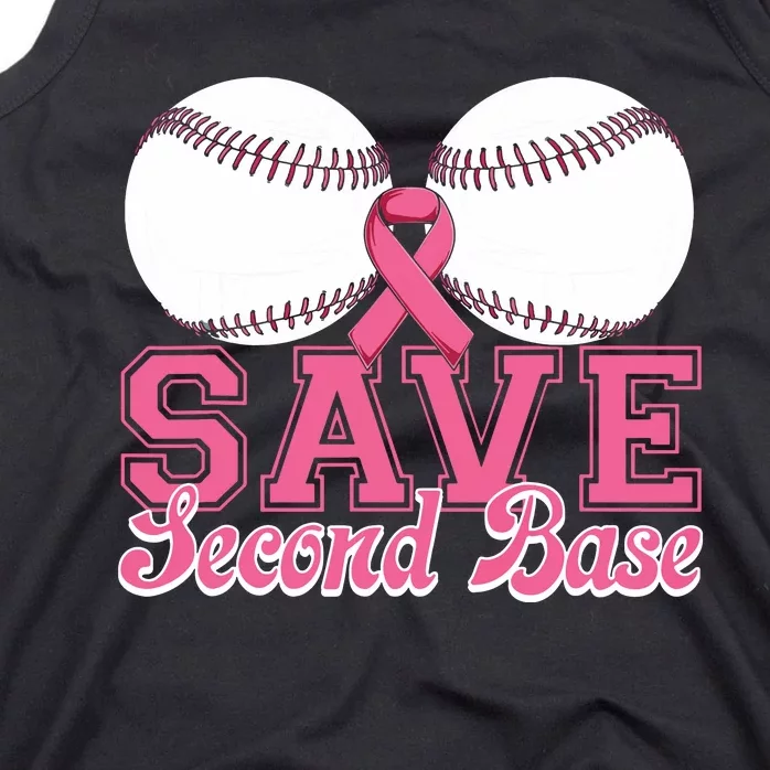 Save Second Softball Base Breast Cancer Awareness Tank Top