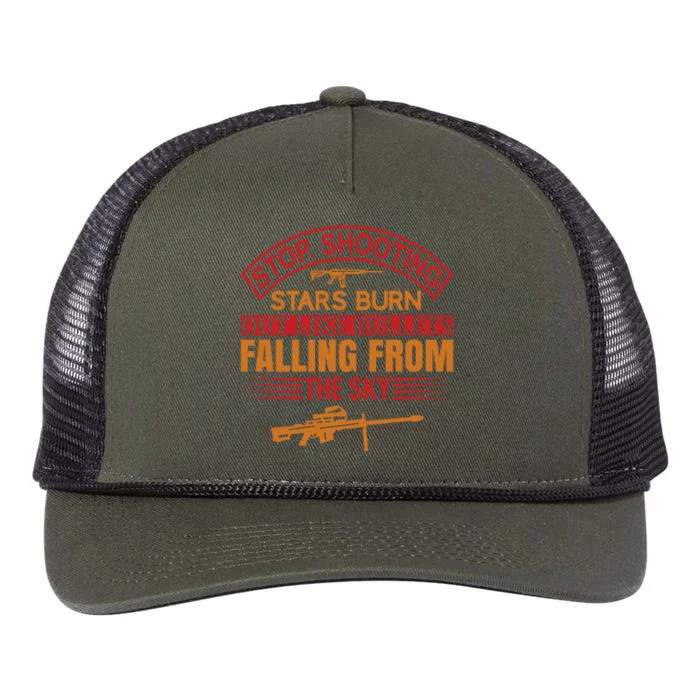 Stop Shooting Stars Burn Out Like Bullets Falling From The Sky Retro Rope Trucker Hat Cap