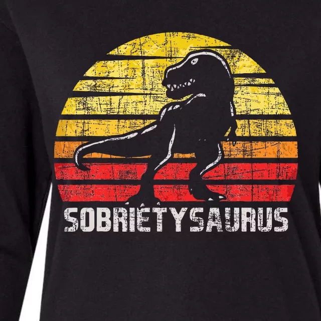 Sobrietysaurus Sober Sobriety Anniversary Recovery Aa Na Womens Cotton Relaxed Long Sleeve T-Shirt