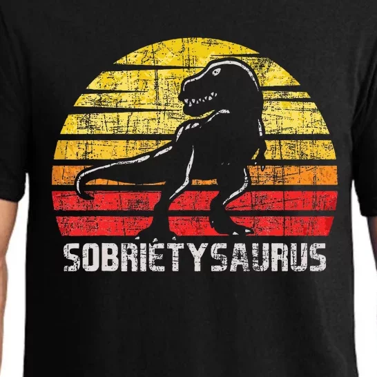 Sobrietysaurus Sober Sobriety Anniversary Recovery Aa Na Pajama Set