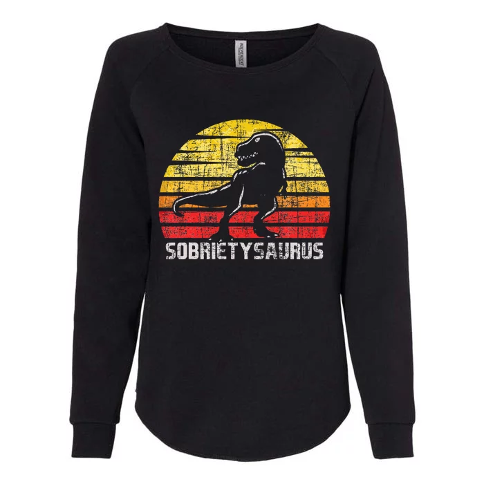 Sobrietysaurus Sober Sobriety Anniversary Recovery Aa Na Womens California Wash Sweatshirt