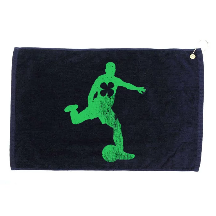 Soccer Shamrock St Patrick's Day Saint Paddy's Irish Gift Funny Gift Grommeted Golf Towel