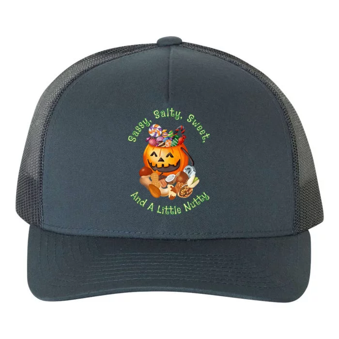 Sassy Salty Sweet And A Little Nutty Funny Candies Pumpkin Buckets Yupoong Adult 5-Panel Trucker Hat