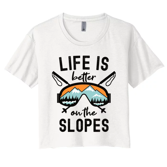 Snowboarding Skiing Skier Winter Sports Ski Lover Ski Premium Women's Crop Top Tee