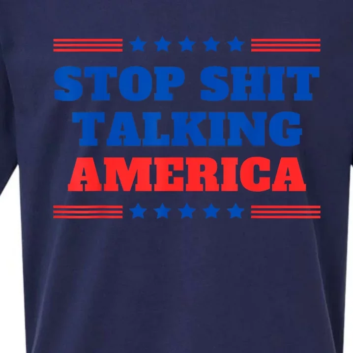 Stop Shit Talking America Usa Speech Democrat Kamala Quote Sueded Cloud Jersey T-Shirt