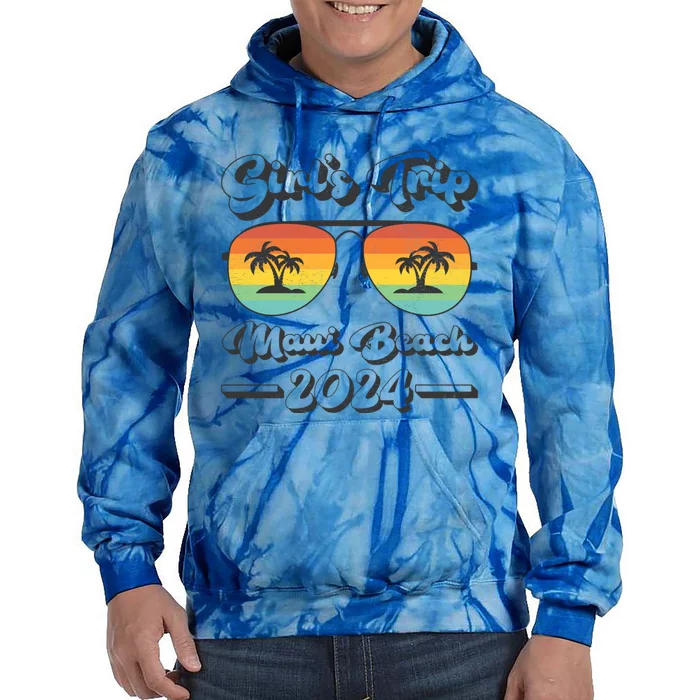 Summer Sunglass Trip 2024 Hawaii Maui Beach Gift Tie Dye Hoodie