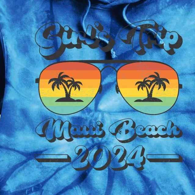 Summer Sunglass Trip 2024 Hawaii Maui Beach Gift Tie Dye Hoodie