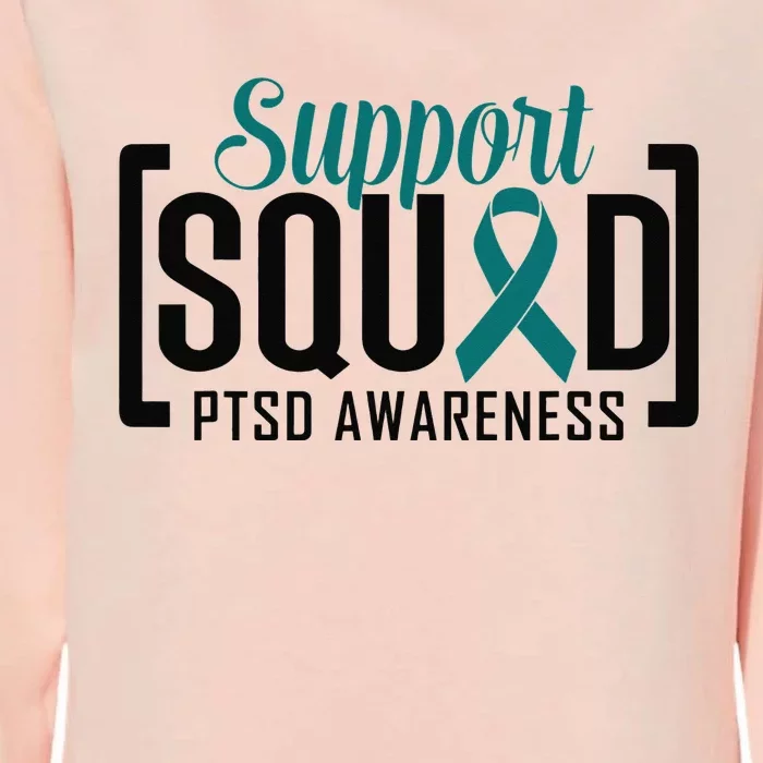 Support Squad Teal Ribbon PTSD Awareness Womens California Wash Sweatshirt